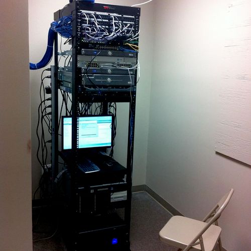 A network rack we setup for a building we wired. W