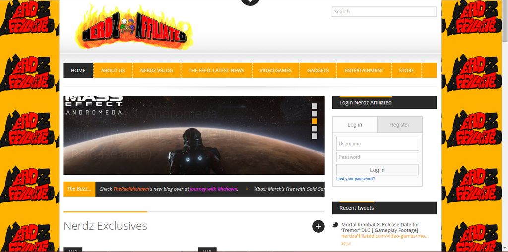 Gaming and tech web site I developed/ graphic and 