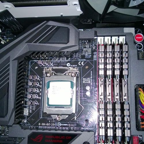 Processor installed onto the motherboard with RAM