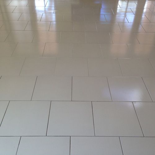 Recoloring grout from dark grey to off-white; amat