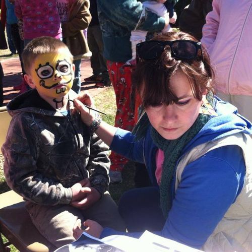 face painting at a community event