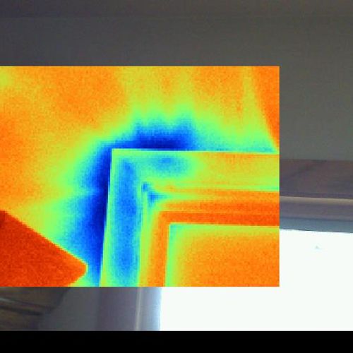 Door trim during infrared inspection