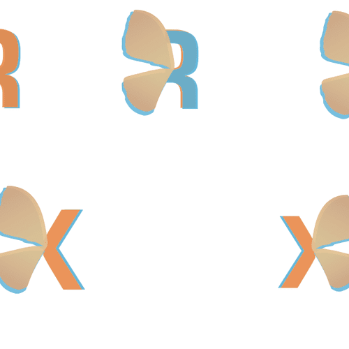 'R' and 'X' logo concepts