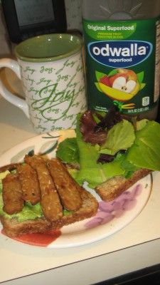 Enjoying a healthy lunch.