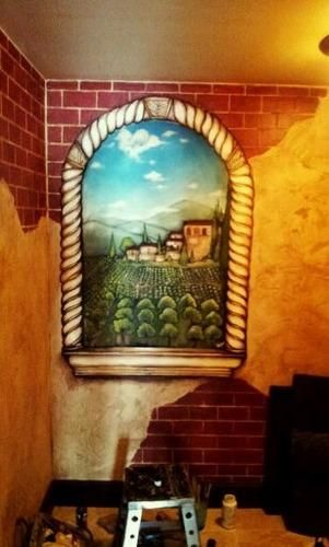 Mural/Faux in a wine cellar. 2012.