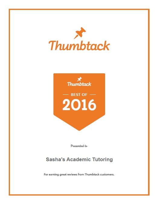 Thumbtack "Best of 2016" award