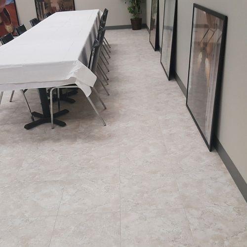 Engineered Stone Tile for an employee dining room 