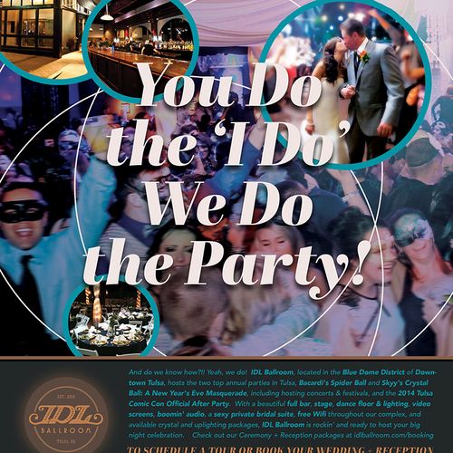 A magazine ad for the successful event venue, show