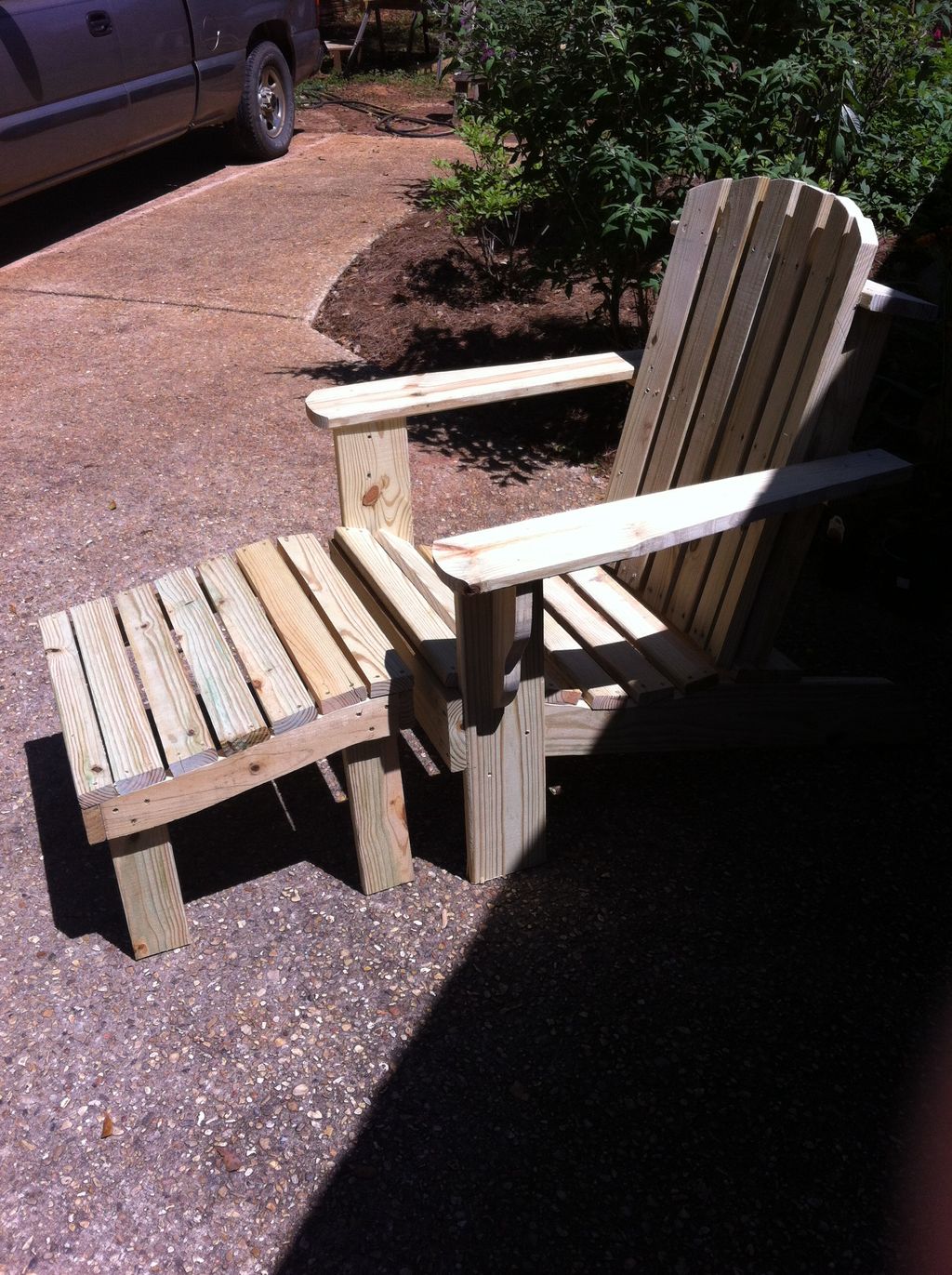 Adirondack chair and footstool