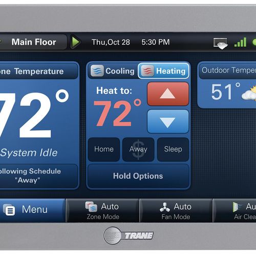 An XL824 WiFi thermostat is standard with every co