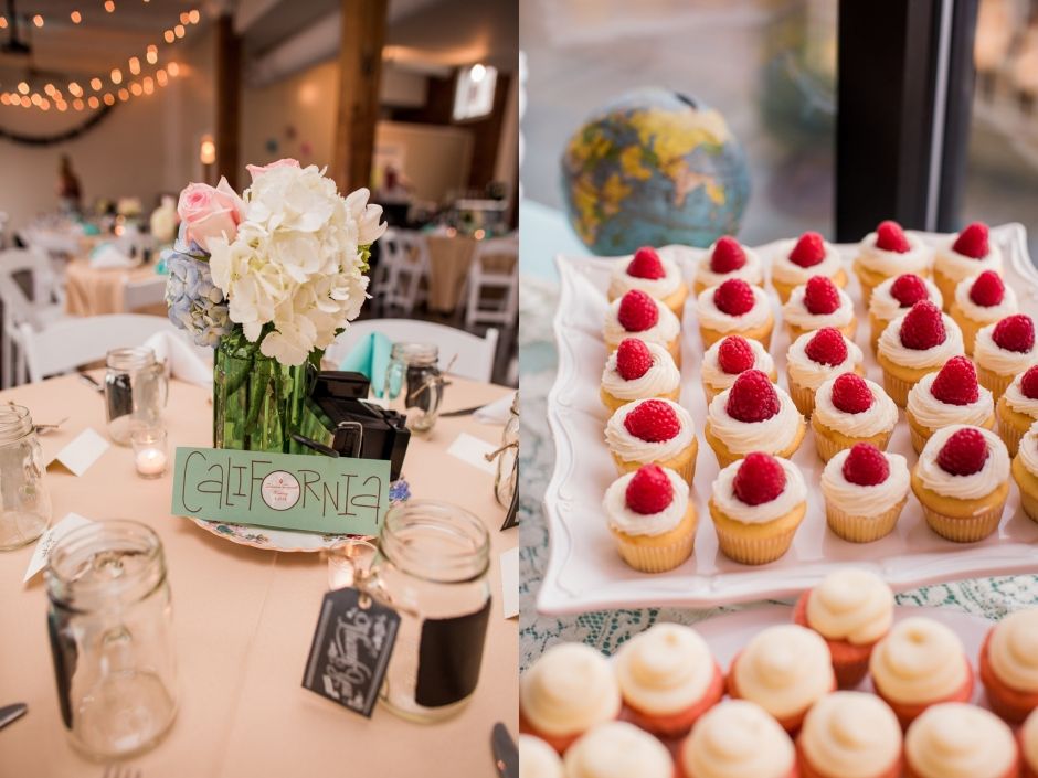 Melissa & Ryan's antique travel themed wedding rec
