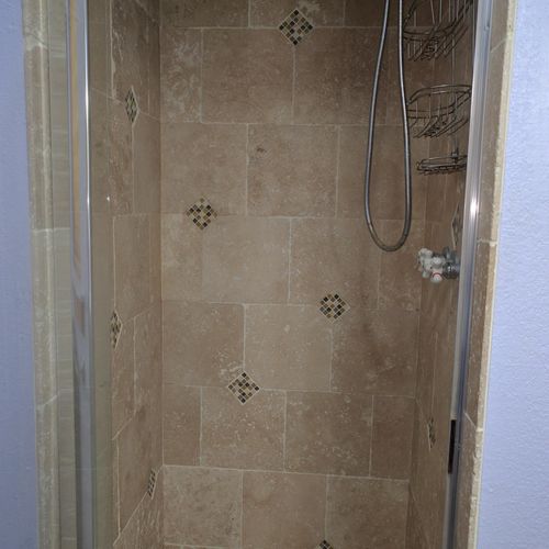 From frame - Install new shower with glass door