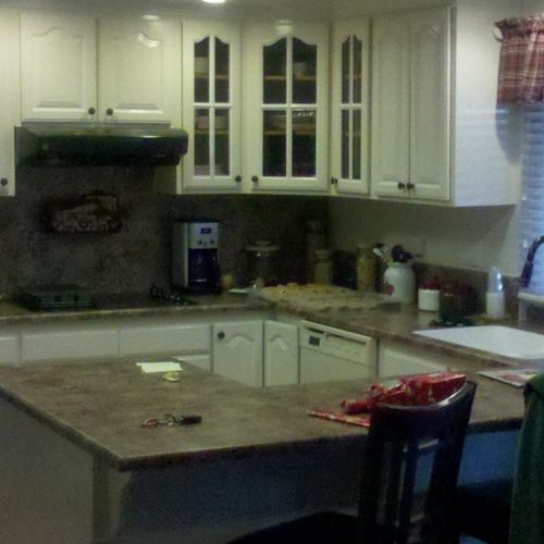 kitchen repaint with new lighting in Upland ca, al