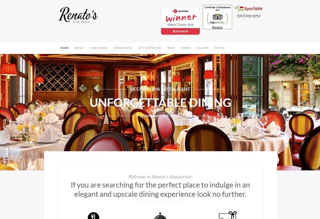 Website for Italian restaurant