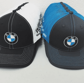 Embroidred hats with logo on front and additional 