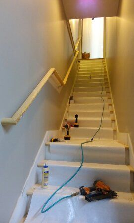 trimmed out the steps and installed the handrail
