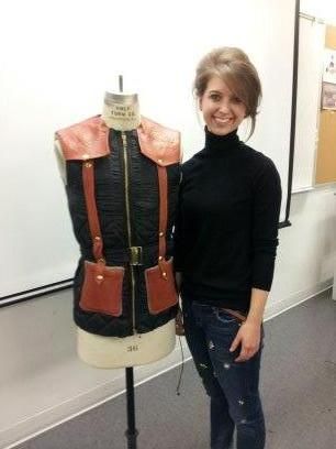 Student with menswear design