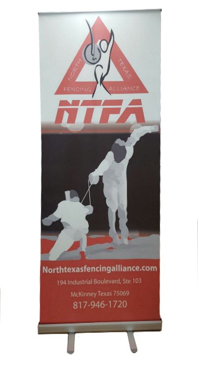 Bull-up banner for events and parties.