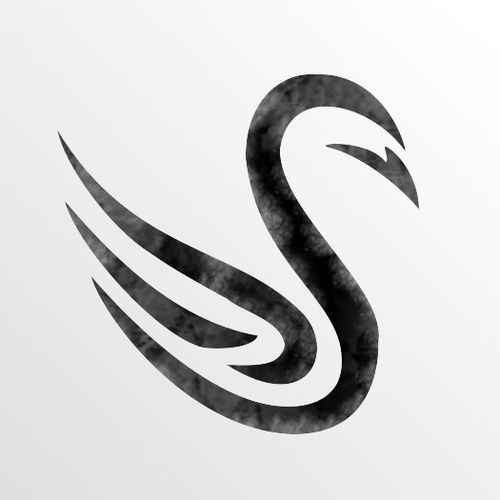 Swan Graphic Logo, textured for a water color look