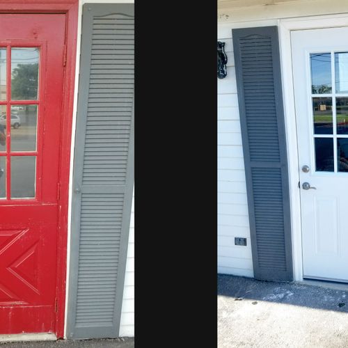 I replaced this old red door on the outside of a l
