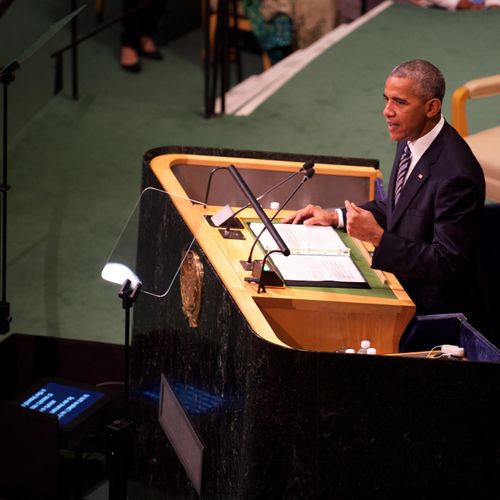 President of the United States Barack Obama addres