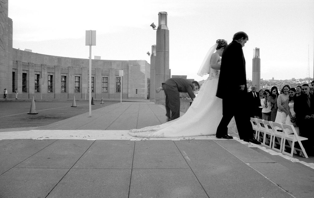 Father walking with bride