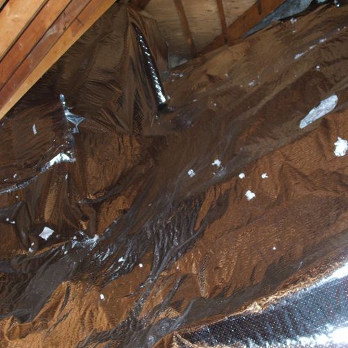Installation on attic floor in an open area