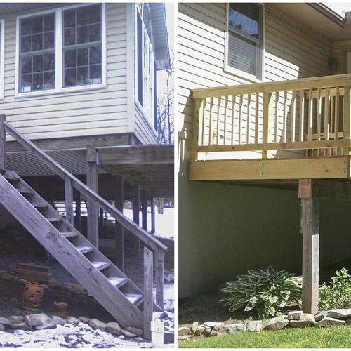 Deck rebuild, before and after.