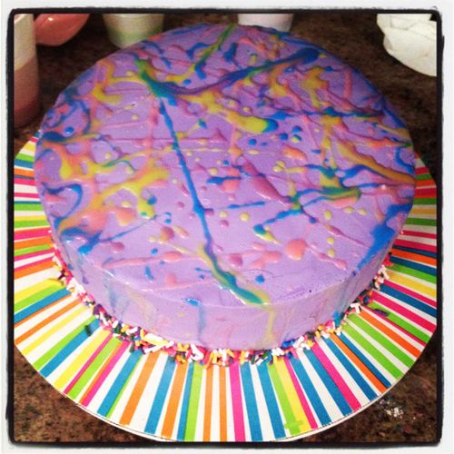 Splatter Paint Birthday Cake