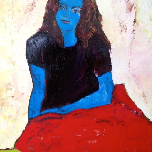 "Blue Girl" oil on canvas, 30x40 inches