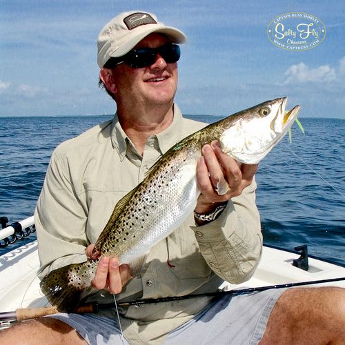 Ted's largest Spotted Sea Trout on fly.