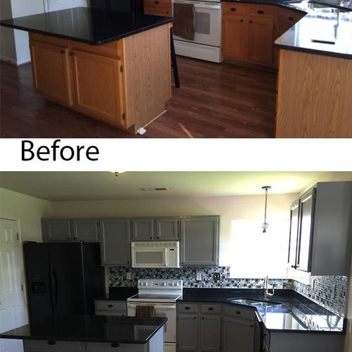 Kitchen color change from brown to a color called 