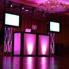Professional presentation with lighted DJ Booth an