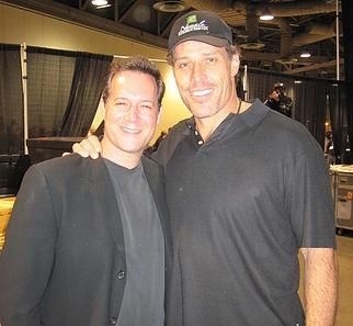 Backstage with Tony Robbins after speaking at one 