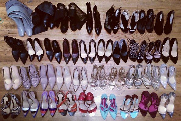 Prepping shoes for Shakira campaign