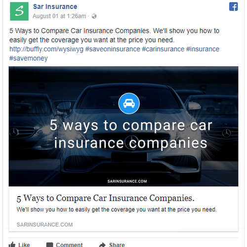 Facebook Post for Insurance company