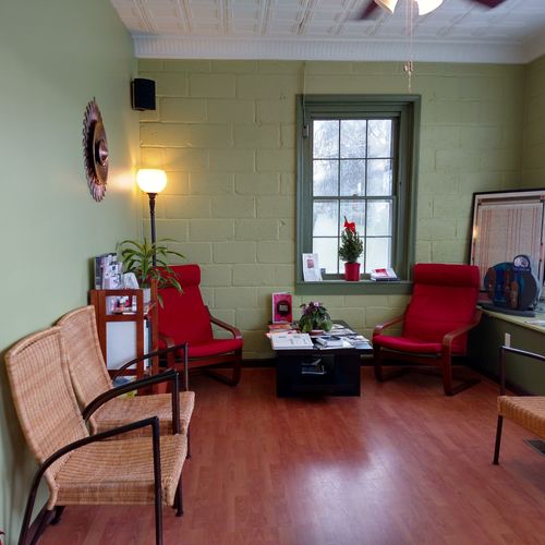Our lovely waiting area. Our office includes Dr. T