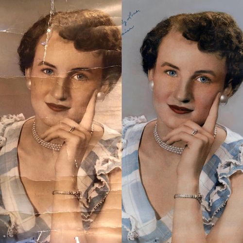 Before and after photo restoration