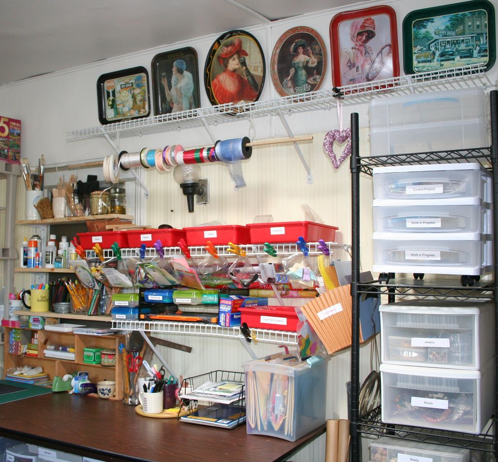 Craft room AFTER has style, color, & customized or