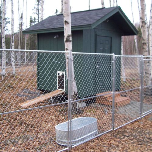 8x8ft. House,(heated) for three dogs with 40x40ft.