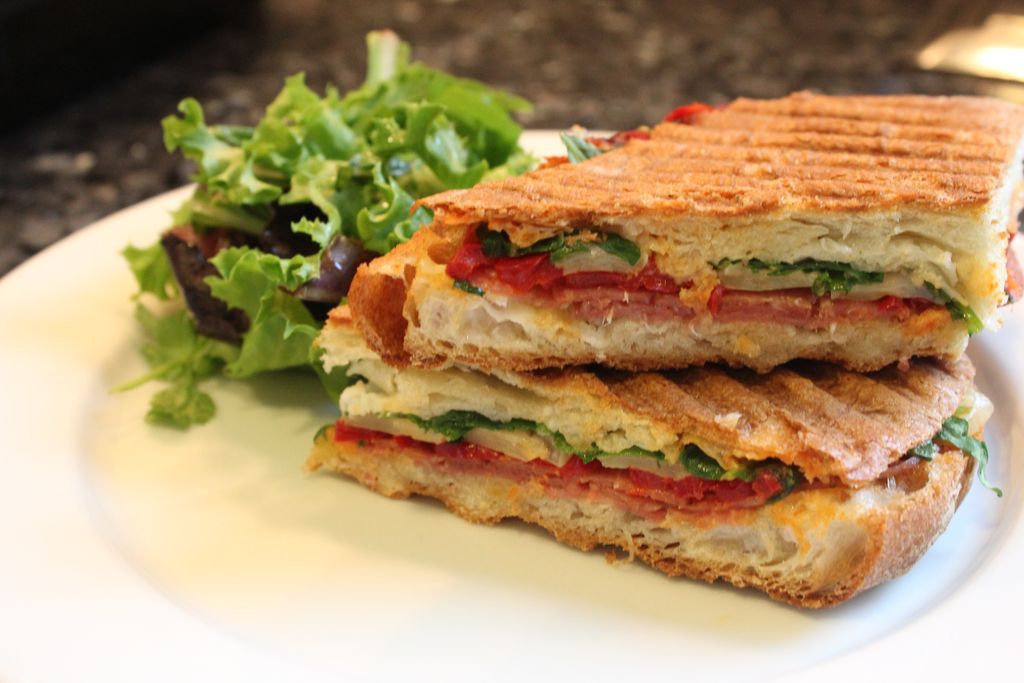 Panini with Locally made cured meats.