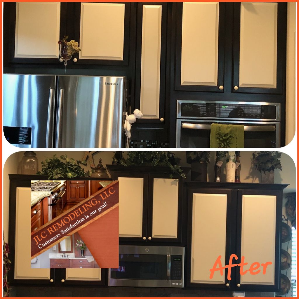 Finish painted kitchen cabinets