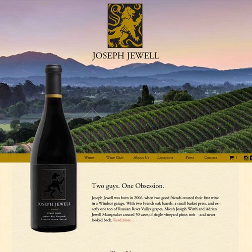 Joseph Jewell Wines web design, development and ap