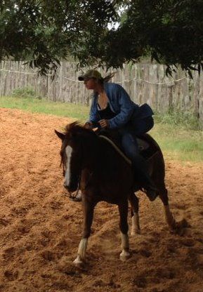 just warming up in the round pen.