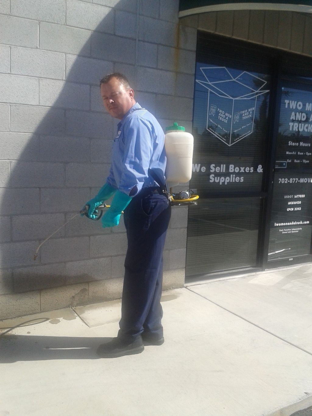 ONE OF SWATS SERVICE TECHNICIANS TREATING THE OUTS