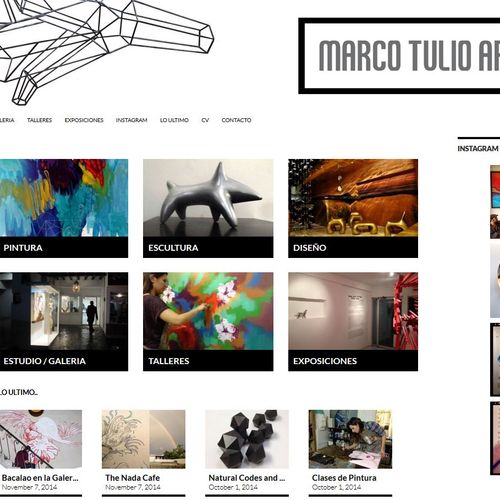 Website design for Artist Marco Tulio Guajardo