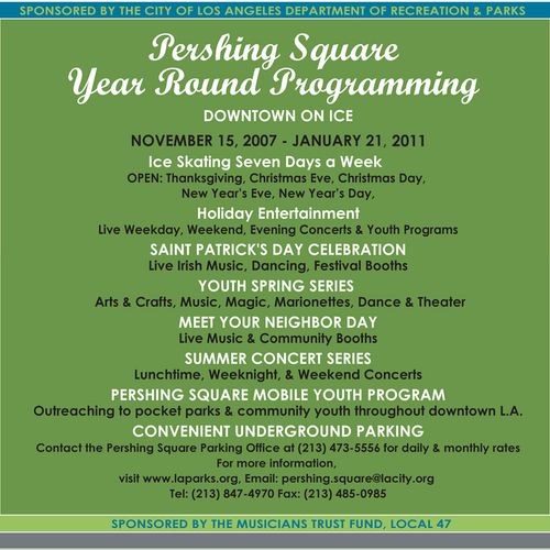 2010 Brochure for Pershing Square's Downtown Stage