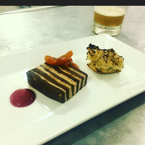 foie gras and dark chocolate terrine, macerated ku