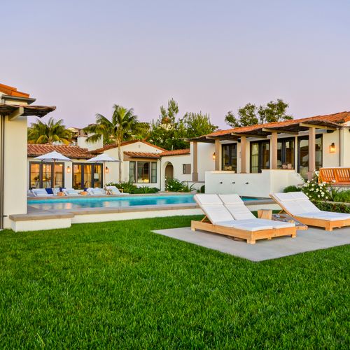 Exterior Real Estate Photography with Pool and lan