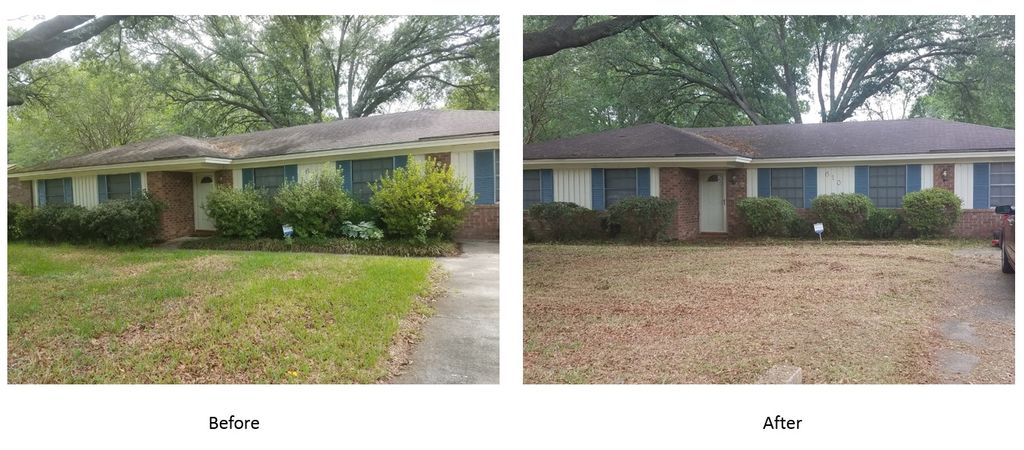 Lawn Care service before and after picture